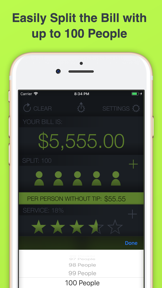 Tip Calculator % Tap Tip screenshot