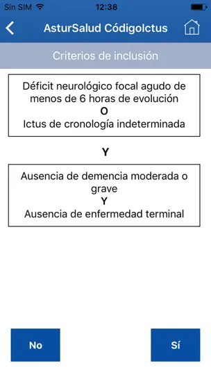 Captura de pantalla de Astursalud Código Ictus en iPhone 2