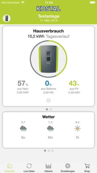 Screenshot #1 pour KOSTAL Solar App