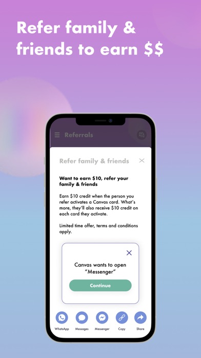 Canvas Card pocket money app Screenshot