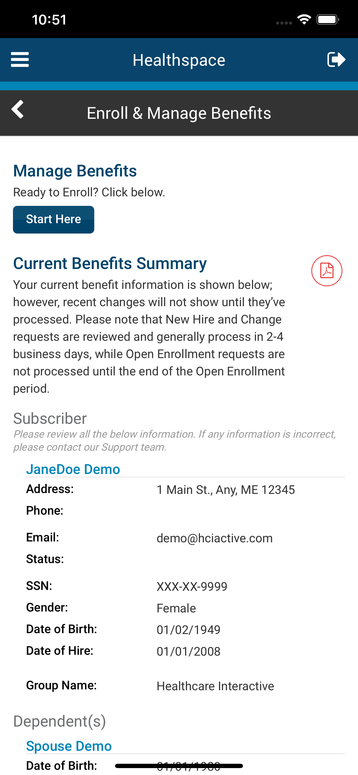 Healthspace screenshot 4