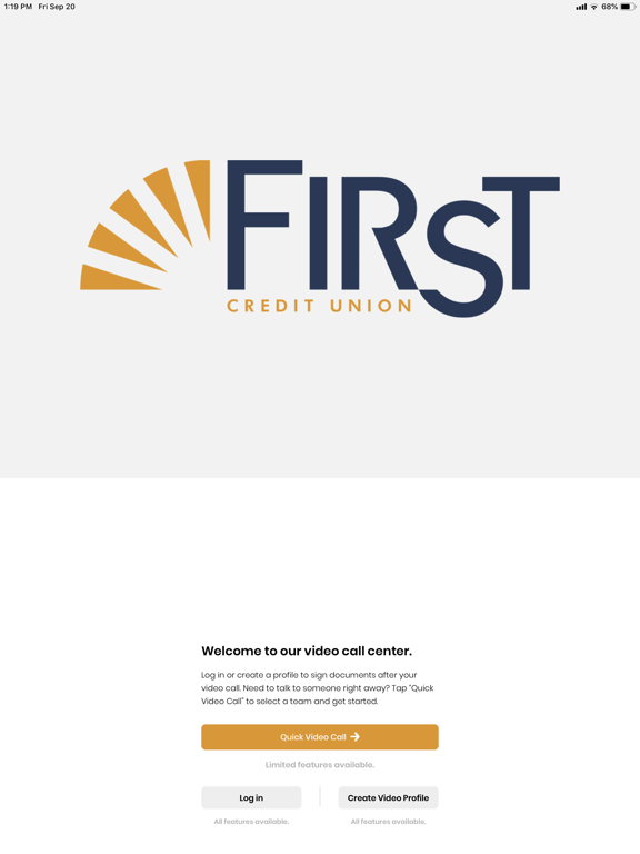 First Video eBranch iPad screenshot 1 - Finance app
