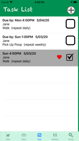 Woof! dog walking app screenshot