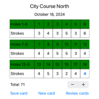 Golf Quick Scorecard