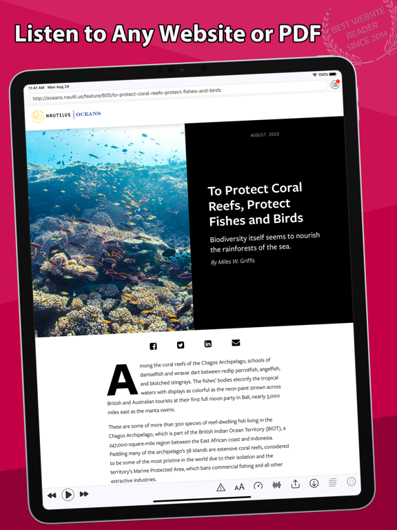 Screenshot #4 pour WebOutLoud - Text to Speech