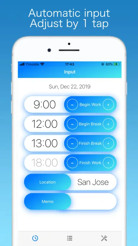 Auto Input Work Time-TimeTouch
