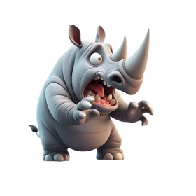 Scared Rhino Stickers