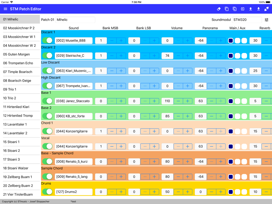 STM Patch Editor (iOS) 由: Josef Stoppacher STM Patch Editor (iOS) 由: Josef Stoppacher