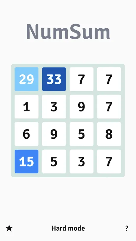 NumSum – A Relaxing Math Game