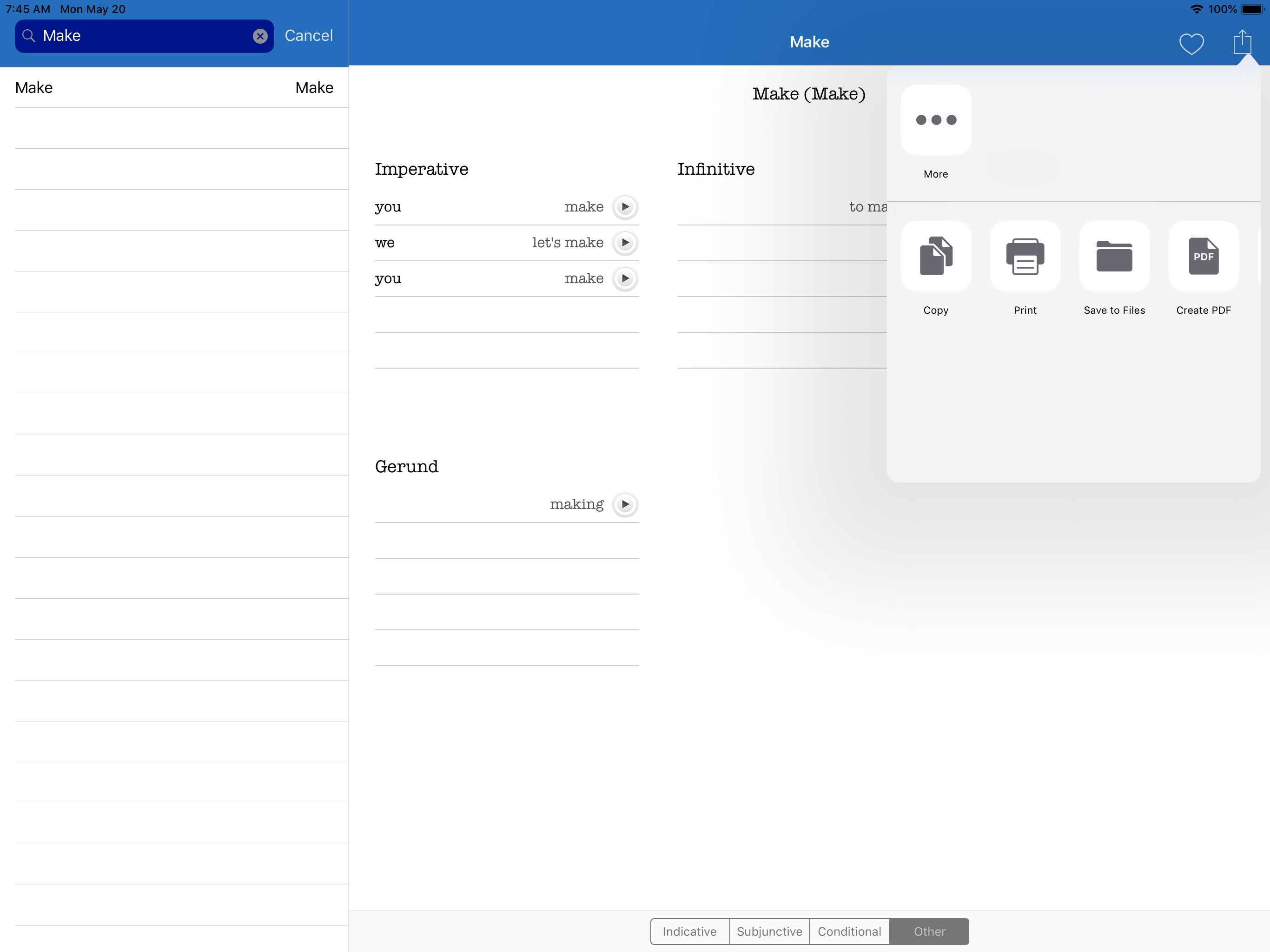 English Verb Conjugator Pro screenshot 14