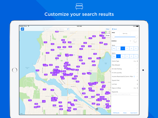 Zillow Rentals iPad app afbeelding 4