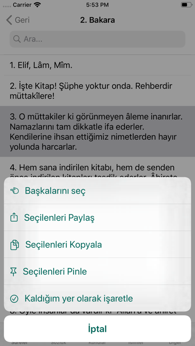 Kuran Fihristi iPhone screenshot 4 - Book app