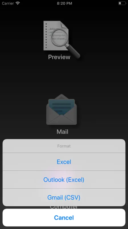 ExcelContacts Backup & Export screenshot 2 of 3