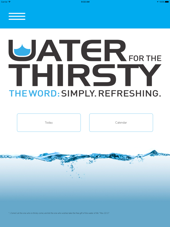 Water For The Thirsty iPad screenshot 1 - Book app