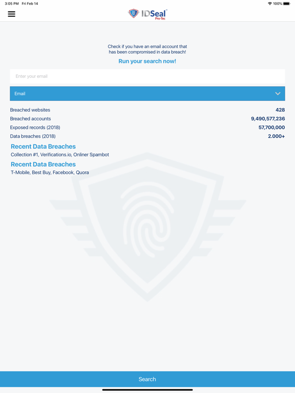 IDSeal Pro-Tec iPad screenshot 1 - Utilities app