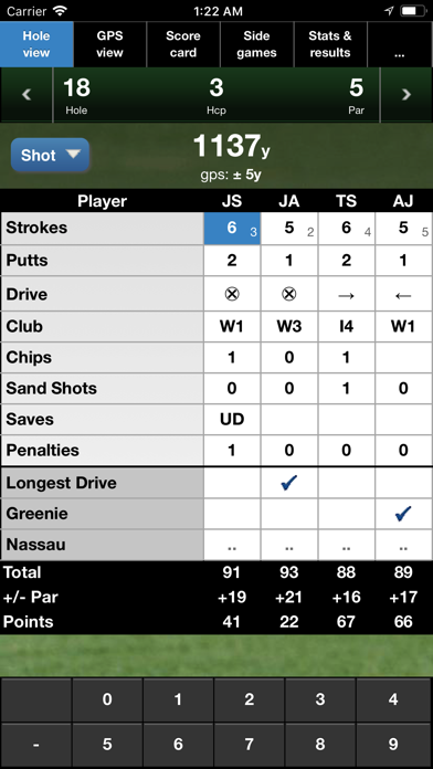 mScorecard - Golf Scorecard Screenshot