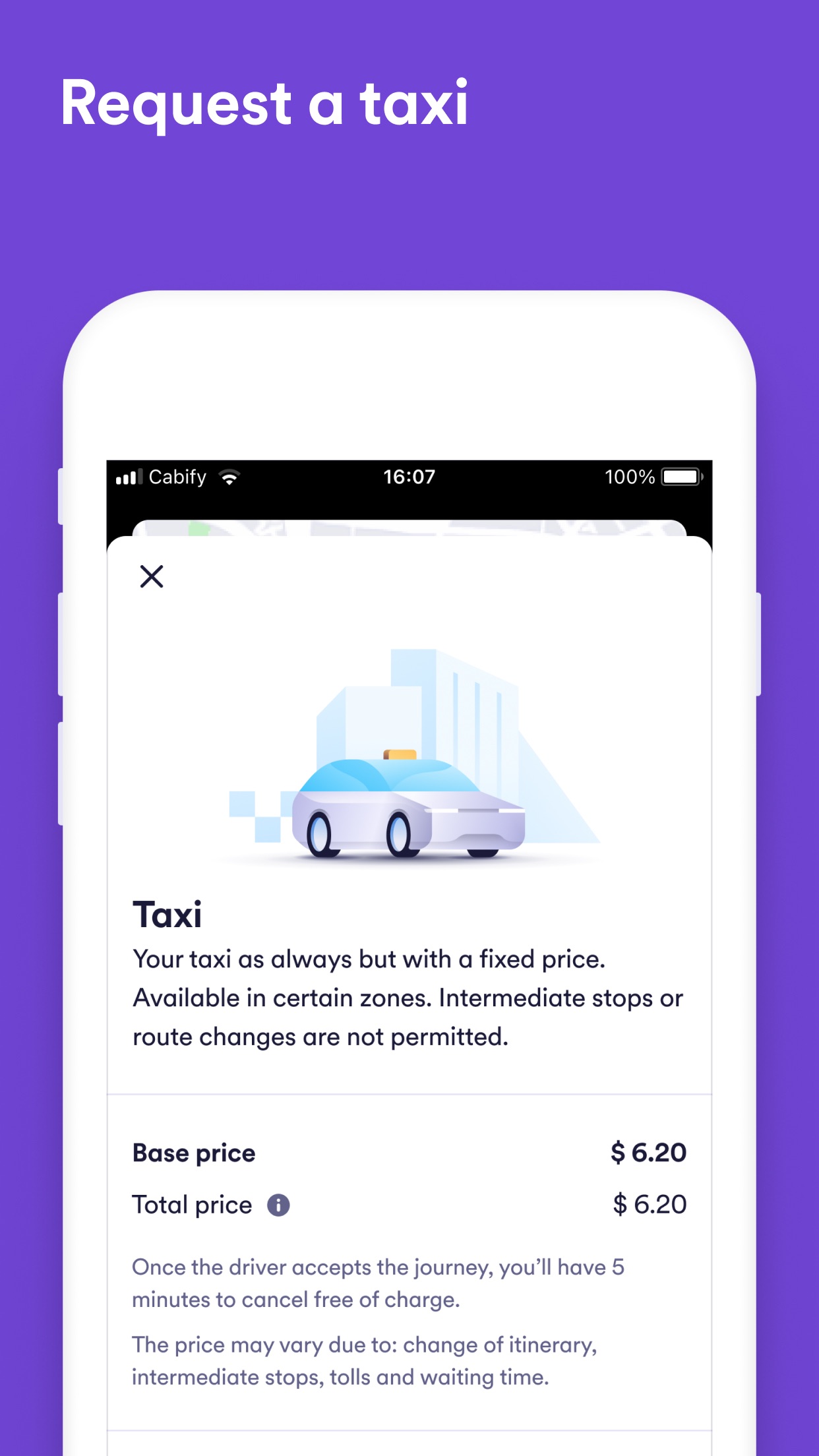 Screenshot do app Easy, um app da Cabify