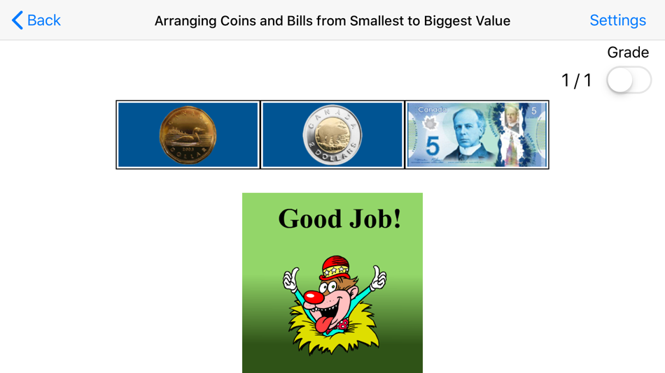 #4. Arranging Coins and Bills CAD (iOS) 由: Blooming Kids Software LLC