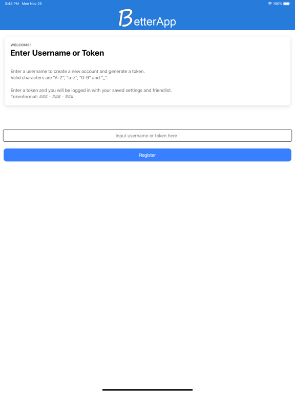 BetterApp iPad screenshot