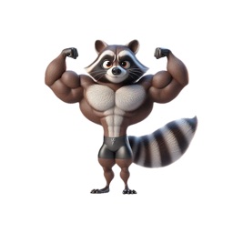 Raccoon Bodybuilder Stickers