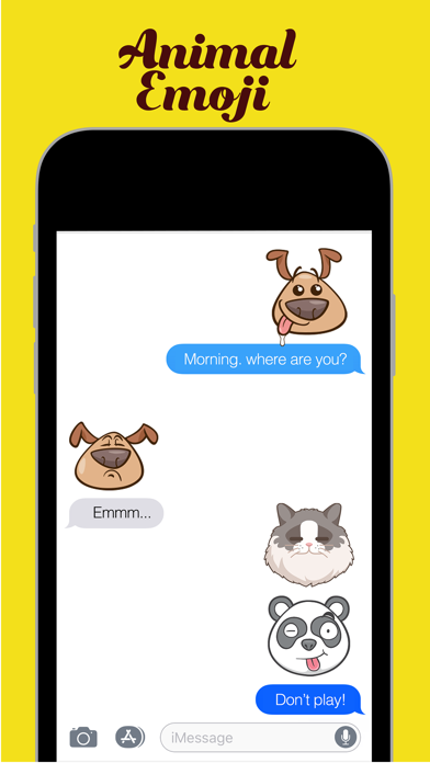 Animal Emoji Chat – Cute Pets iPhone screenshot 3 - Stickers app