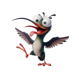 Goofy Hummingbird Stickers
