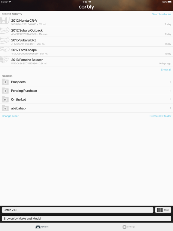 Carbly VIN Scanner iPad screenshot 4 - Business app