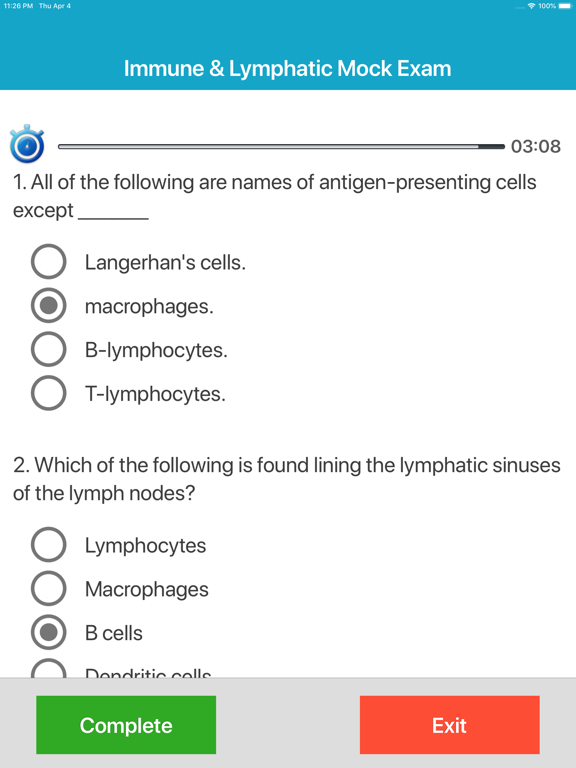 Human Immune System Quiz iPad screenshot