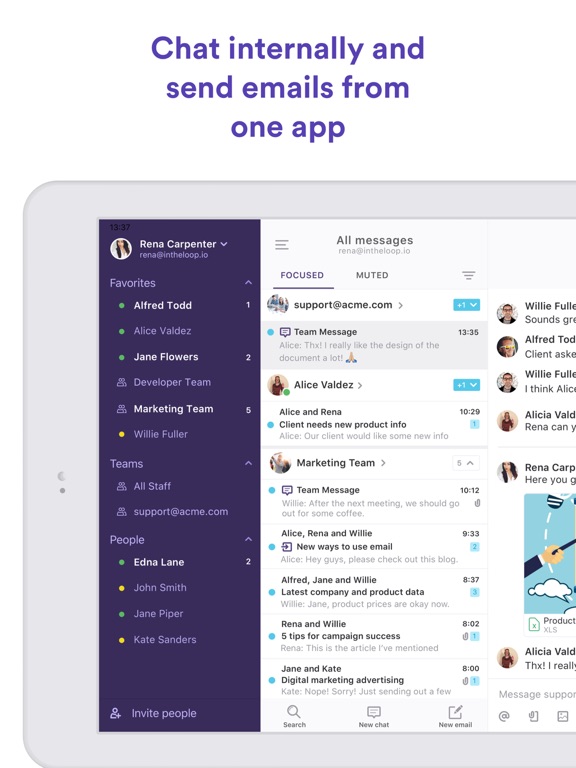Loop Email: Mail & Team Chat iPad screenshot 4 - Business app