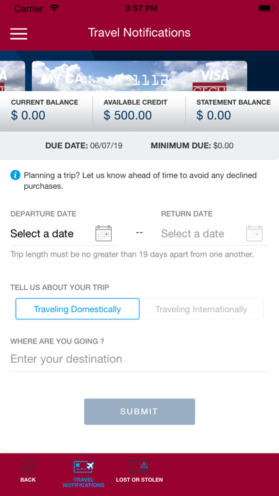 CECU Visa Screenshot