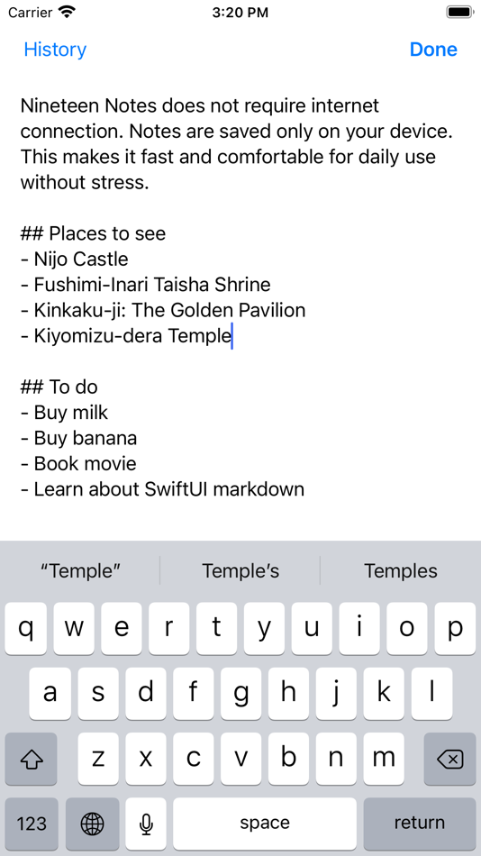 #1. Notes History (iOS) 由: Makoto Aoyama