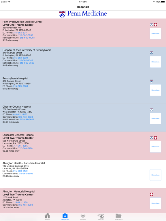 Penn Rescue iPad screenshot 1 - Medical app
