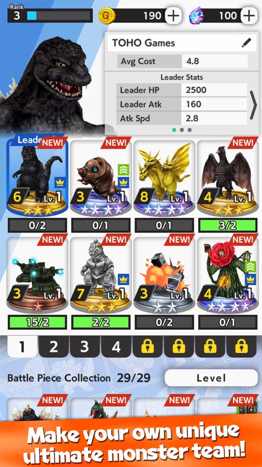 #2. GODZILLA BATTLE LINE (iOS) 由: Toho Co.,Ltd.