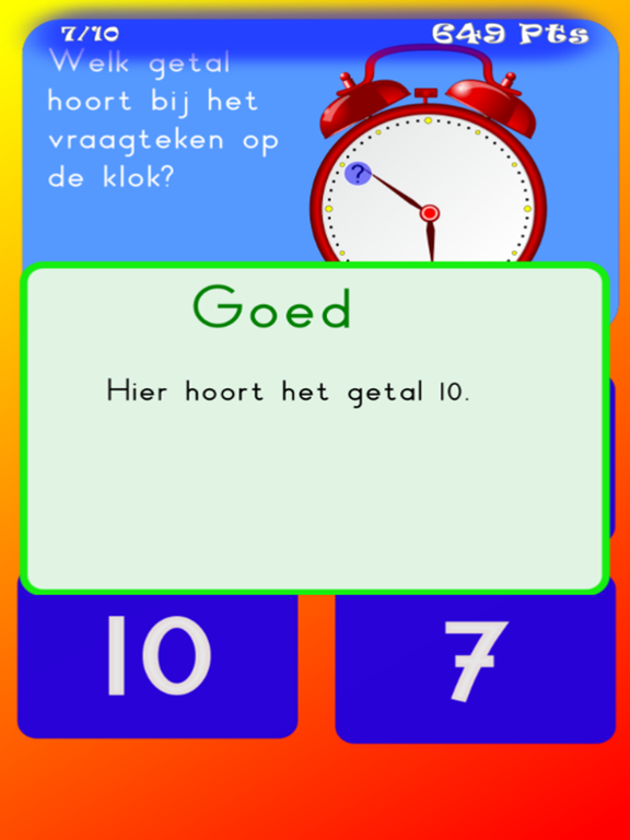 Klokkijken oefenen UN iPad screenshot