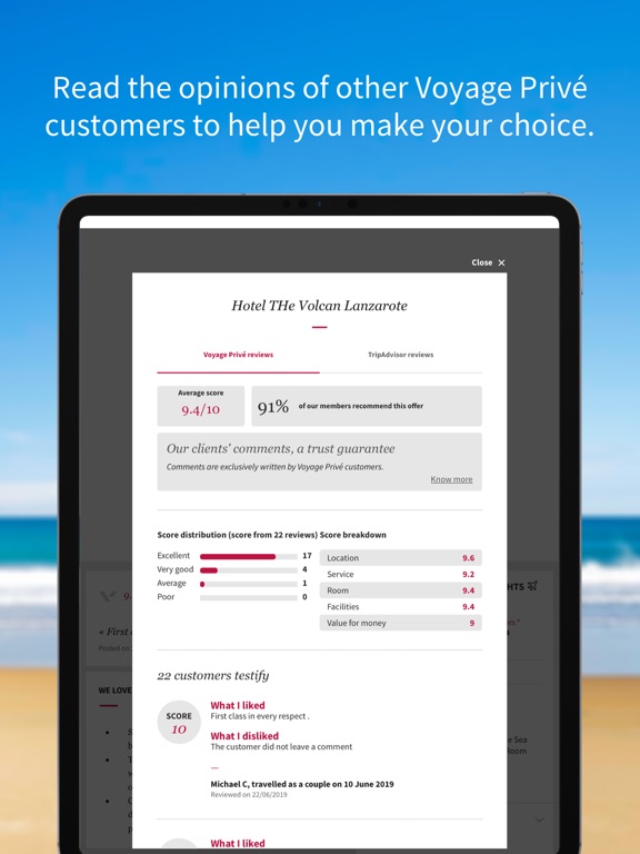 Voyage Prive: Holidays/Hotels iPad screenshot 5 - Travel app
