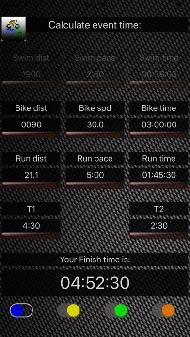 Triathlon-Calc Screenshot