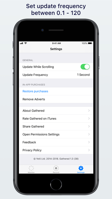Gathered: Sensors and Metadata iPhone screenshot 6 - Utilities app