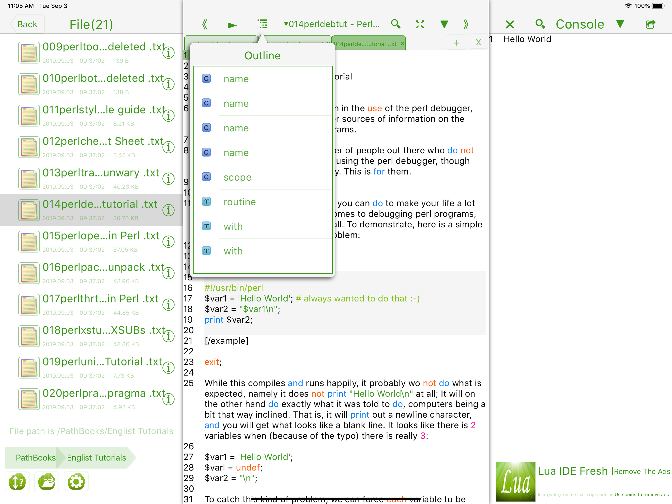 Perl IDE Fresh Edition