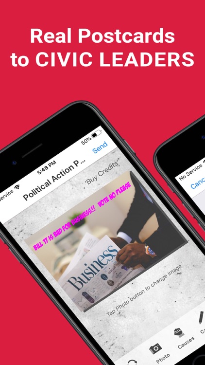 Political Action Postcard App