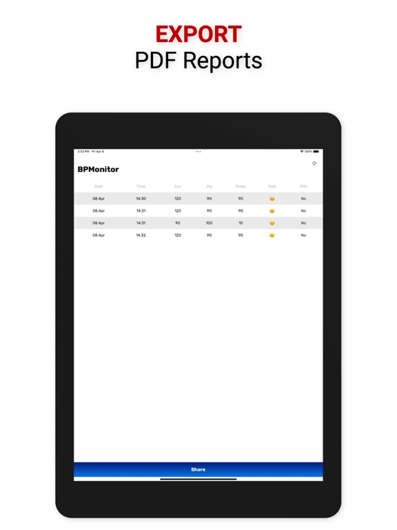 Smart : Blood Pressure app iPad screenshot 5 - Medical app