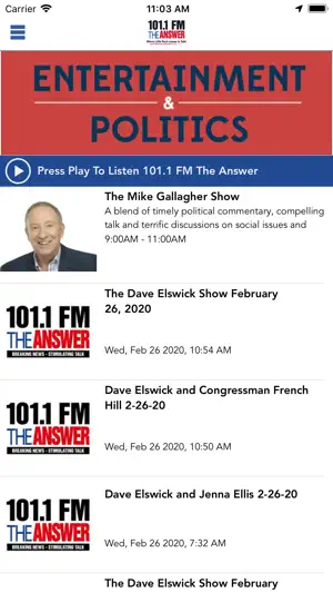 101.1 FM The Answer screenshot 1