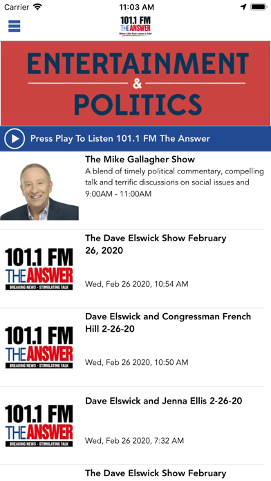 101.1 FM The Answer screenshot