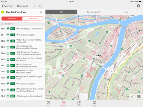 OÖVV Routenplaner iPad screenshot 4 - Travel app
