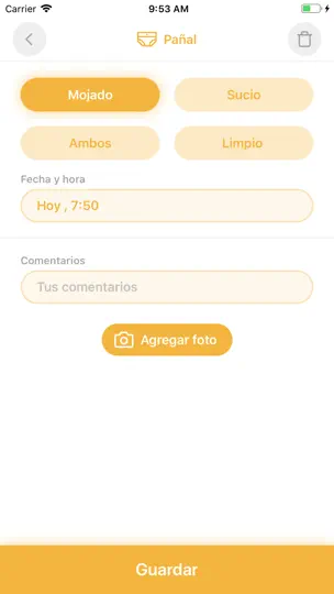 Captura de pantalla de Mi Bebé - Diario Del Bebé en iPhone 9