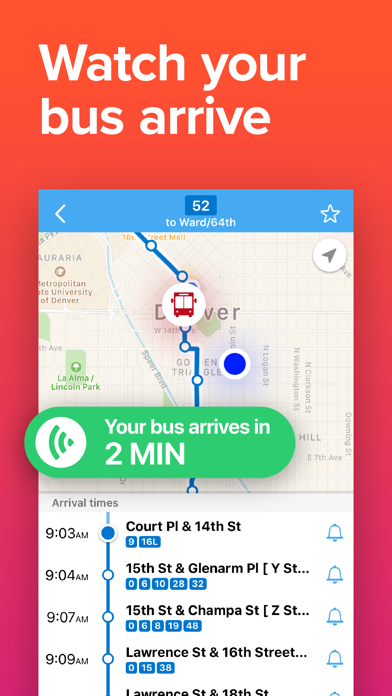 Denver Transit: RTD Bus TImes iPhone screenshot