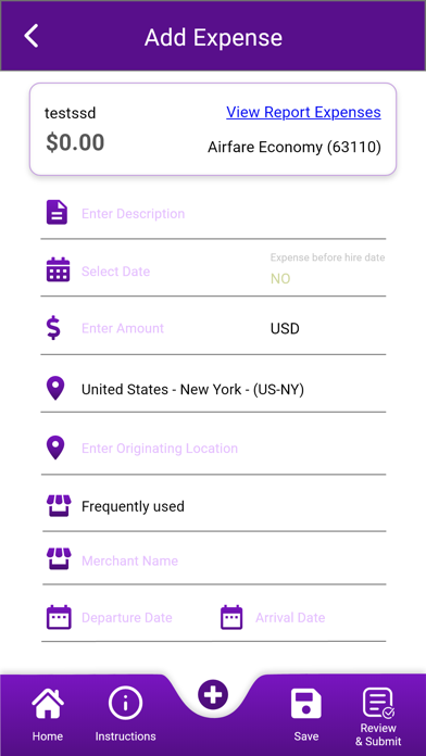 Employee Expenses Screenshot