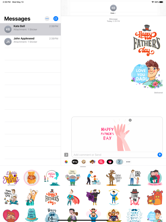 Screenshot #5 pour My Dear Father's Day Stickers