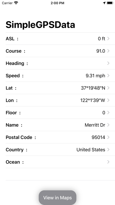 Simple GPS Data Screenshot 1 of 2