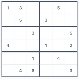 Mini Sudoku - 6x6 Linked