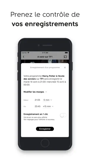 Capture d'écran de SFR TV sur iPhone 4